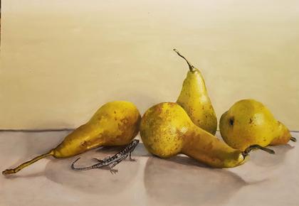 Pears with Lizard